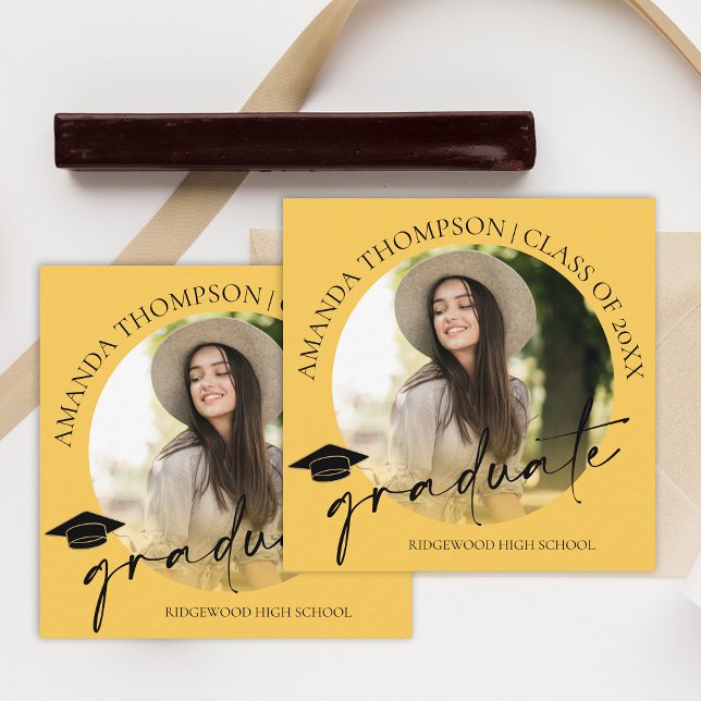 Cute 2025 Graduation Photo Party Mini Announcement (Cute 2025 Graduation Photo Party Mini Invitation)