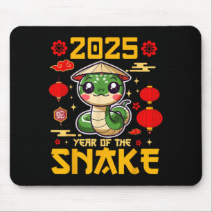 Cute 2025 Year Of The Snake Happy Chinese New Year Mouse Pad