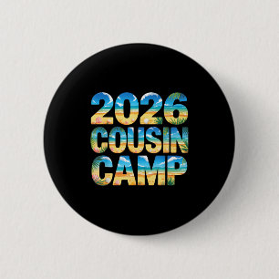 Cute 2026 cousin camp crew vacation trip surf 6 cm round badge