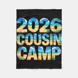 Cute 2026 cousin camp crew vacation trip surf fleece blanket