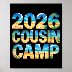 Cute 2026 cousin camp crew vacation trip surf poster