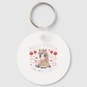Cute 2026 Just Girl Who Loves Horses Fortune Lady Key Ring