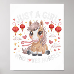 Cute 2026 Just Girl Who Loves Horses Fortune Lady Poster