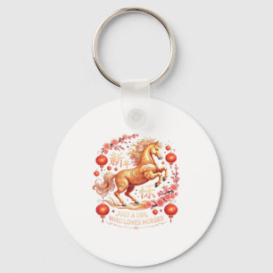 Cute 2026 Just Girl Who Loves Horses Lunar Lady Zo Key Ring