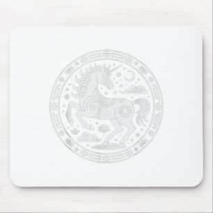 Cute 2026 Unicorn Year Of The Horse Zodiac Girl Fo Mouse Pad