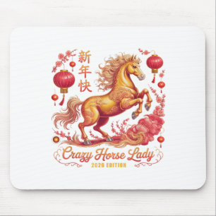 Cute 2026 Year Of Crazy Horse Lady Since 26 Fortun Mouse Pad