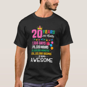 Cute 20Th Birthday 20 Years Of Being Awesome T-Shirt