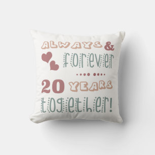 Cute 20th Wedding Anniversary Cushion
