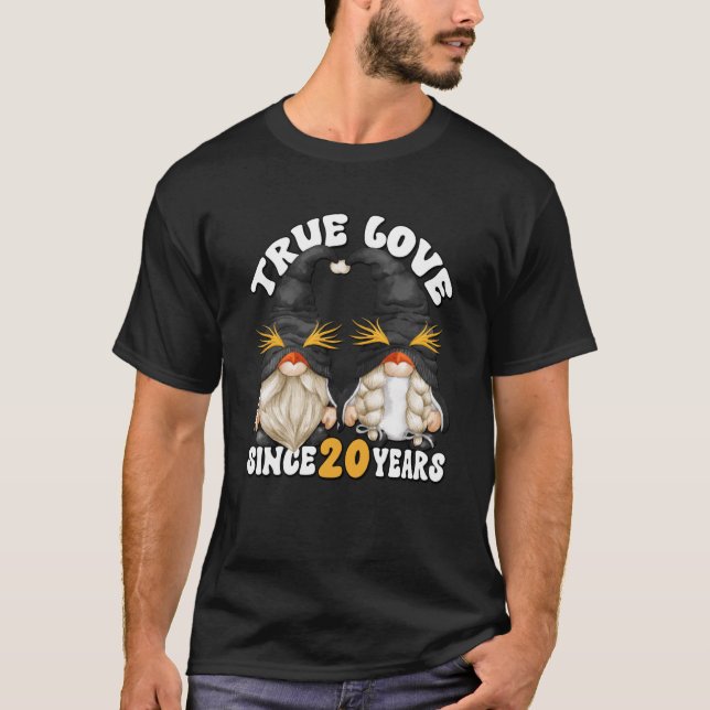 Cute 20th Wedding Anniversary Gnomes For Penguin M T-Shirt (Front)