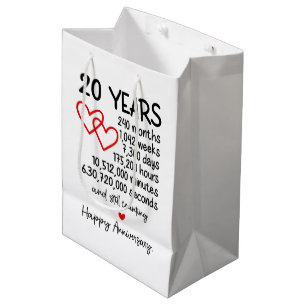 Cute 20th Year anniversary party  Medium Gift Bag