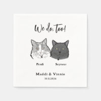 Cute 2 Cats Face Pet We Do Too Wedding 