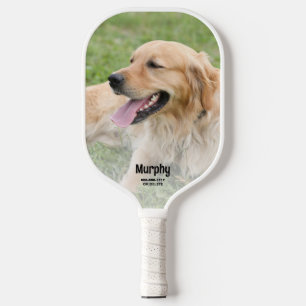 Cute 2 Pet Photo White Overlay Personalised Custom Pickleball Paddle