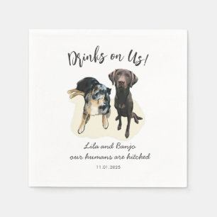 Cute 2 Pets Dog Personalised Wedding Napkins