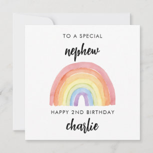 Cute 2nd birthday card for nephew