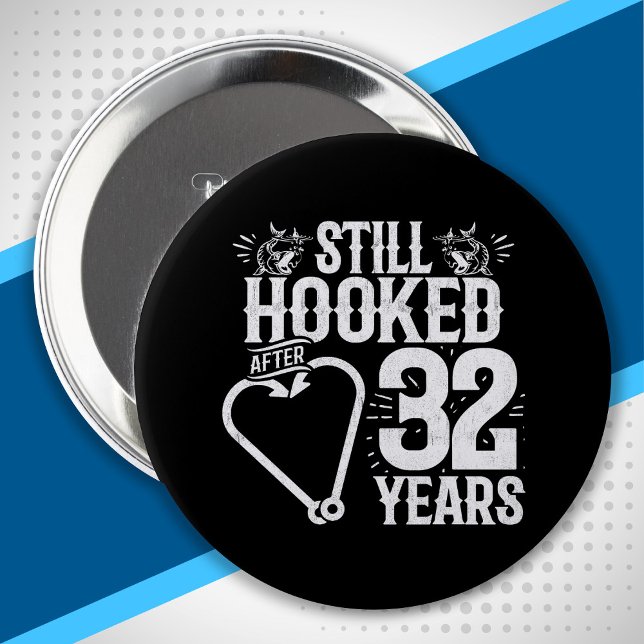 Cute 32nd Anniversary Couples Married 32 Years 10 Cm Round Badge (Creator Uploaded)