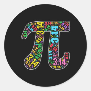 Cute 3.14 Pi Happy Pi Day Math Teacher For Women M Classic Round Sticker