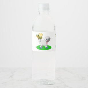 Cute 3-D Look Bee and Lamb Water Bottle Label