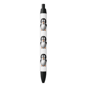 Cute 3-D Look Perky Penguin Black Ink Pen