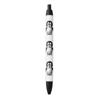 Cute 3-D Look Perky Penguin Black Ink Pen