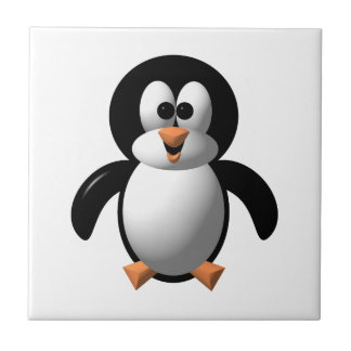 Cute 3-D Look Perky Penguin Ceramic Tile