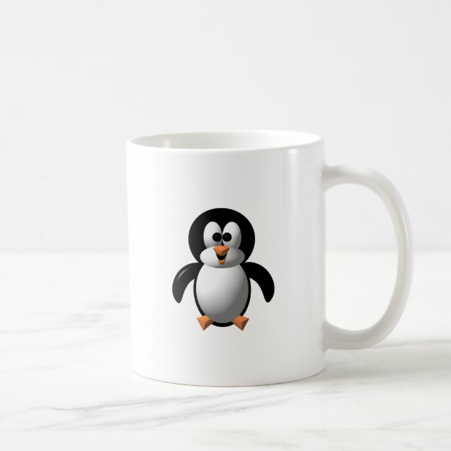 Cute 3-D Look Perky Penguin Coffee Mug (Right)