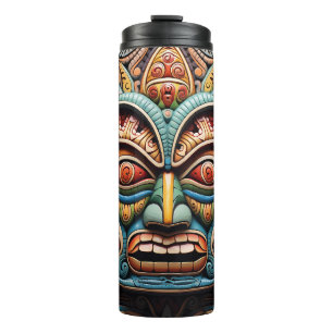 Cute 3-D Tiki Mask Thermal Tumbler