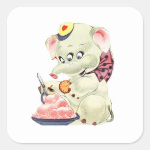 Cute 3-Eyed Elephant Sticker - Set of 6