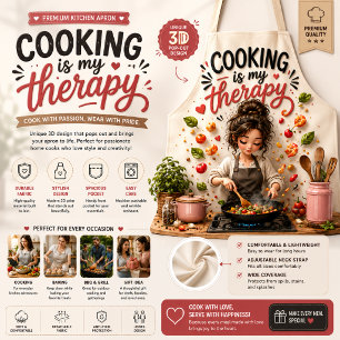Cute 3D Baking Girl Apron Design Premium Kitchen
