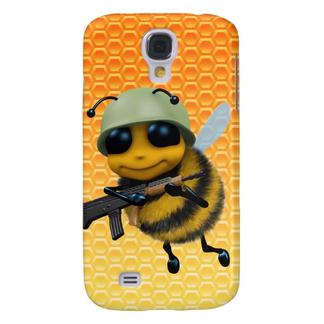 Cute 3d Bee Soldier Honeycomb background Case-Mate Samsung Galaxy Case (Back)