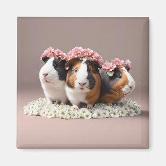 Cute 3D Boho Guinea Pigs Fridge Magnet