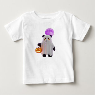 Cute 3D Ghost Panda with Pumpkin Baby T-Shirt