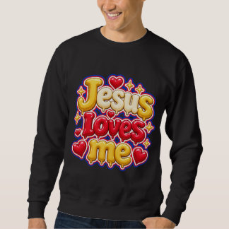 Cute 3D Jesus Loves Me Bubble Letters Kids  Sweatshirt