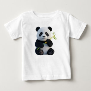 Cute 3D Panda Cub with Glowing Bamboo Baby T-Shirt