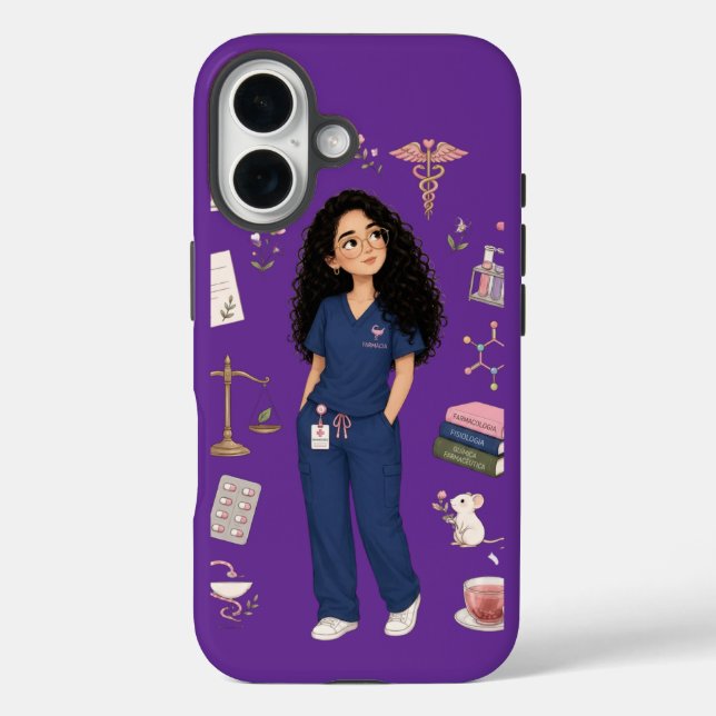 Cute 3D Pharmacist Glasses Purple Phone cases (Back)