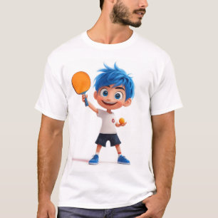 Cute 3D Ping Pong Boy Playing Table Tennis T-Shirt