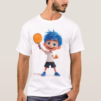 Cute 3D Ping Pong Boy Playing Table Tennis T-Shirt