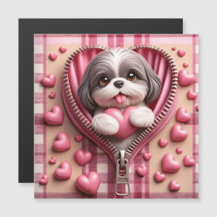 Cute 3D Puppy in a Pink and White Background (12)