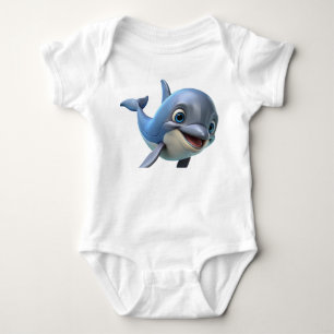 Cute 3d shark print baby bodysuit