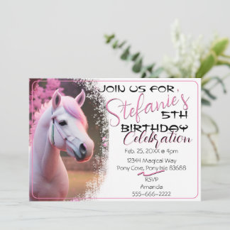 Cute 3D Spirit Pony 12 Birthday Invitation