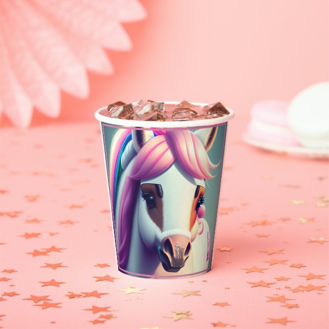Cute 3D Spirit Pony 2 Paper Cups (Insitu)