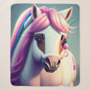 Cute 3d Spirit Pony 2 Sherpa Blanket