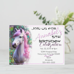 Cute 3D Spirit Pony 31 Birthday Invitation