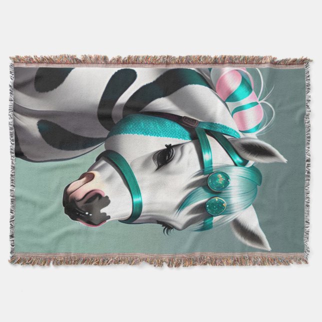Cute 3d Spirit Pony 7 Throw Blanket (Front)