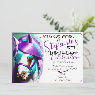 Cute 3D Spirit Pony 9 Birthday Invitation