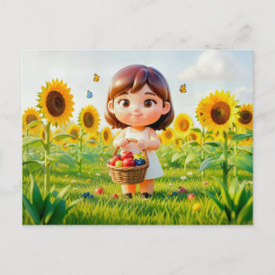 Cute 3D Virgo Zodiac Character Postcard