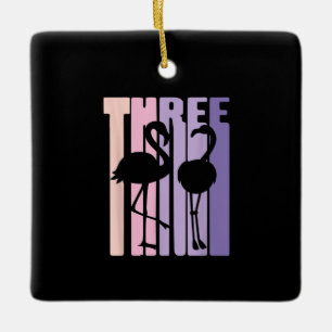 Cute 3rd Birthday Gift I Flamingo I 3 Years Old Ceramic Ornament