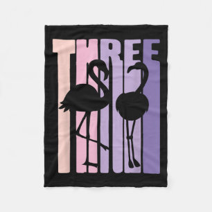 Cute 3rd Birthday Gift I Flamingo I 3 Years Old Fleece Blanket