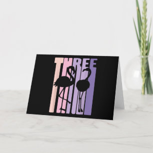 Cute 3rd Birthday Gift I Flamingo I 3 Years Old Holiday Card