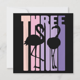 Cute 3rd Birthday Gift I Flamingo I 3 Years Old Invitation