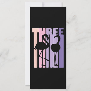Cute 3rd Birthday Gift I Flamingo I 3 Years Old Invitation